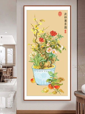 埃及棉仅此一件【送长辈的礼物寓意长寿健康】【岁朝丽景图】6580