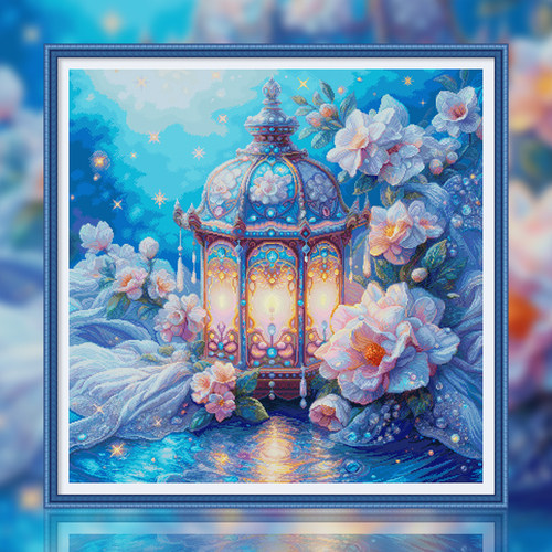 春天十字绣简约现代客厅云吟宫灯