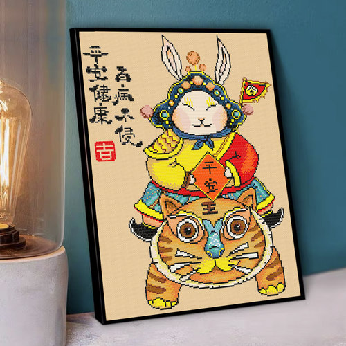 客厅卡通动物春天十字绣