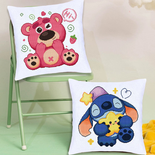 春天十字绣客厅可爱卡通抱枕套