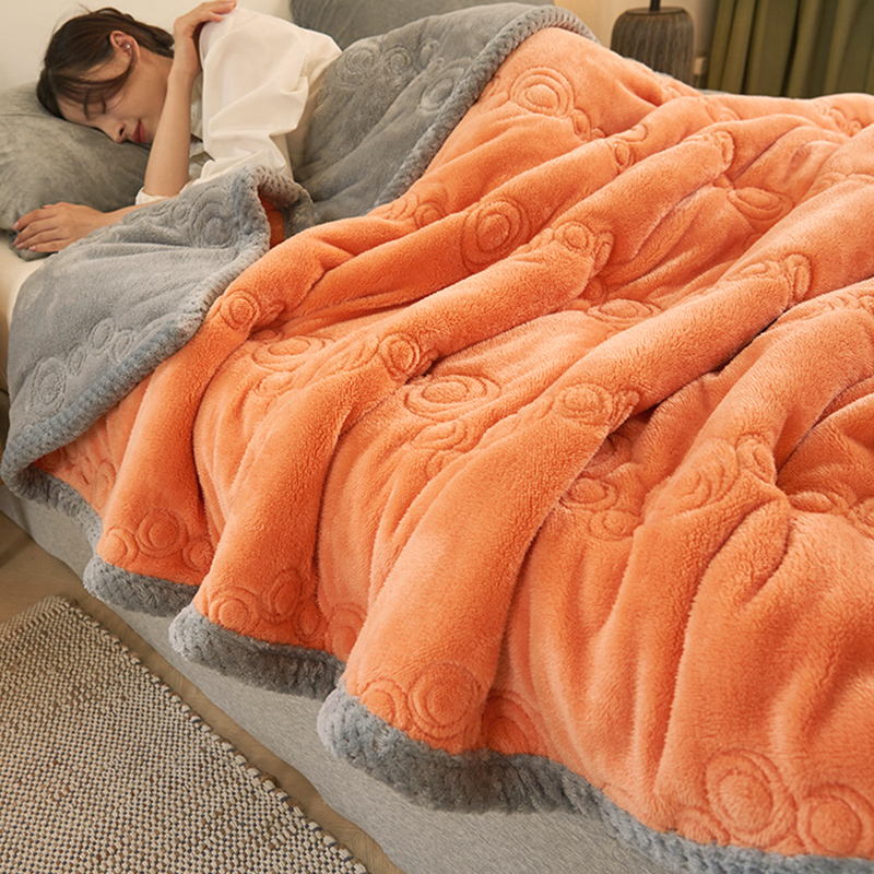 加厚6斤牛奶绒毛毯冬季办公室午睡单人毯子学生宿舍盖毯珊瑚绒毯