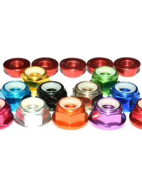 M5正反牙4.5厚台湾进口穿越机彩色铝合金法兰自锁螺帽华司螺母