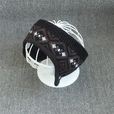 秋冬季欧美户外头带男女针织加绒保暖发带护耳骑行跑步护额头潮帅