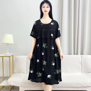 不带胸垫防凸点棉绸睡衣女2025新款 可外穿家居服Y111 睡裙夏季 薄款