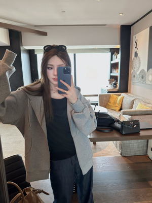 抓绒加厚自主廓卫衣版简约通勤