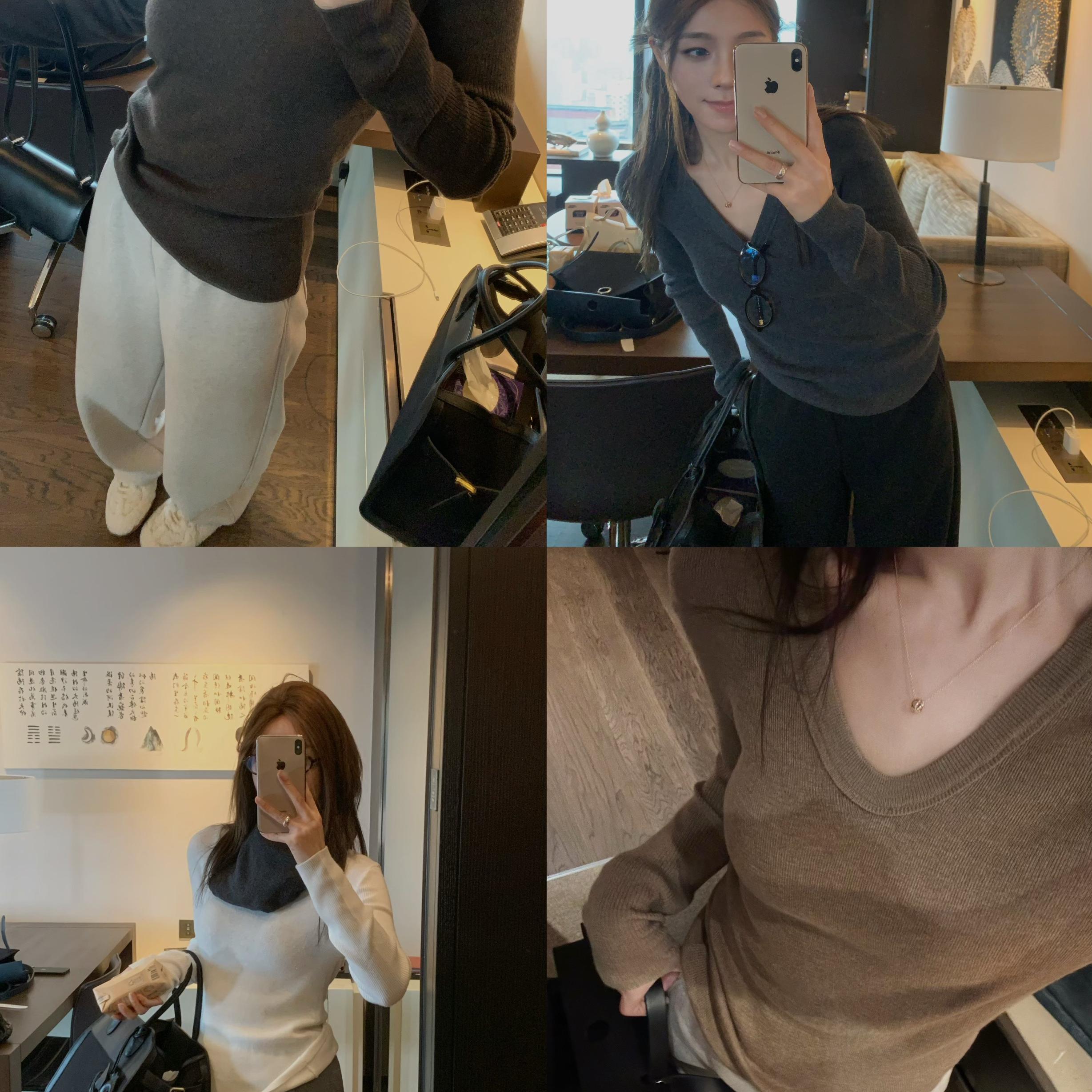 羊毛毛针织衫套头鹅蛋领