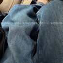 显瘦直腿神裤 MLPSTUDIO 复古水洗蓝加绒直筒拖地牛仔裤