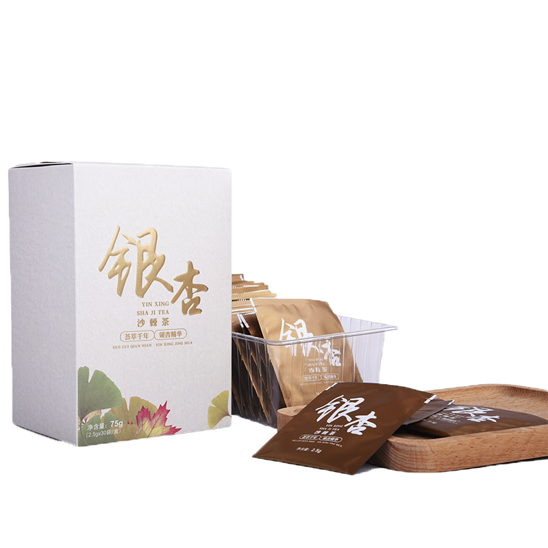 买2发3万松堂银杏黄精茶沙棘茶人参桑葚茶三茶压银杏叶降茶厂家-封面