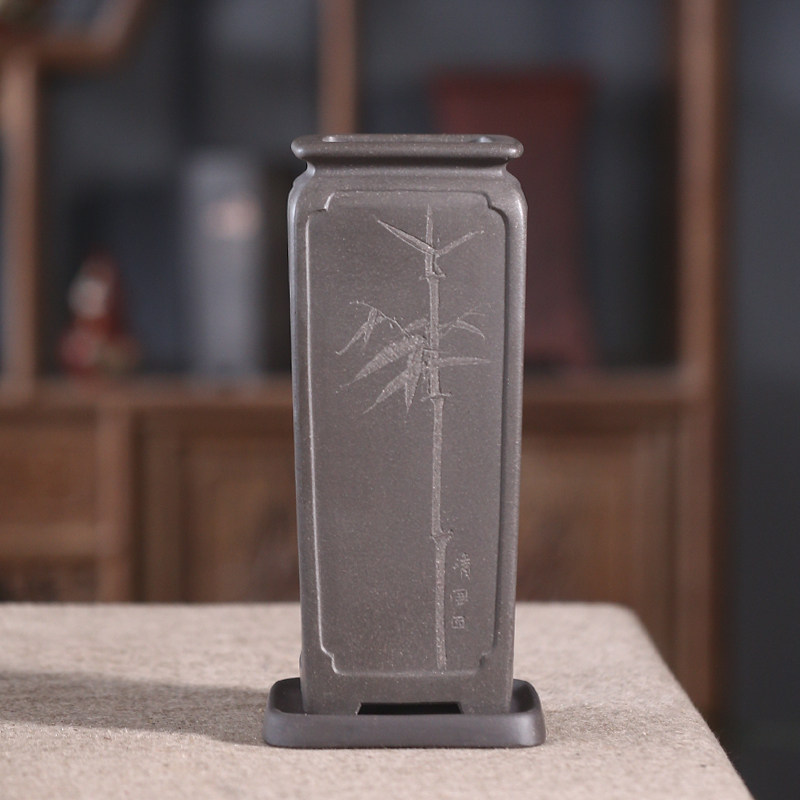 紫砂花盆春兰建兰盆四方桌面老桩多肉绿植盆景吊兰李超兰花专用盆