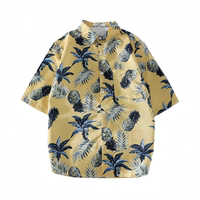Hawaiian boy short-sleeved floral shirt children's clothing, Hong Kong-style children's boy seaside clothes, cool and stylish, big and medium-sized children's parent-child wear thumbnail 8