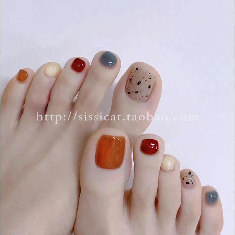 ins美甲成品手工甲片假指甲贴片穿戴甲防水指甲贴脚指甲纯色简约,彩妆/香水/美妆工具,穿戴甲/甲片,淘宝优惠券,粉丝福利购,淘宝优惠卷