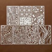 蛇纹创意服装 布料手工涂鸦绘画手账镂空抽象背景背景遮蔽板模板尺