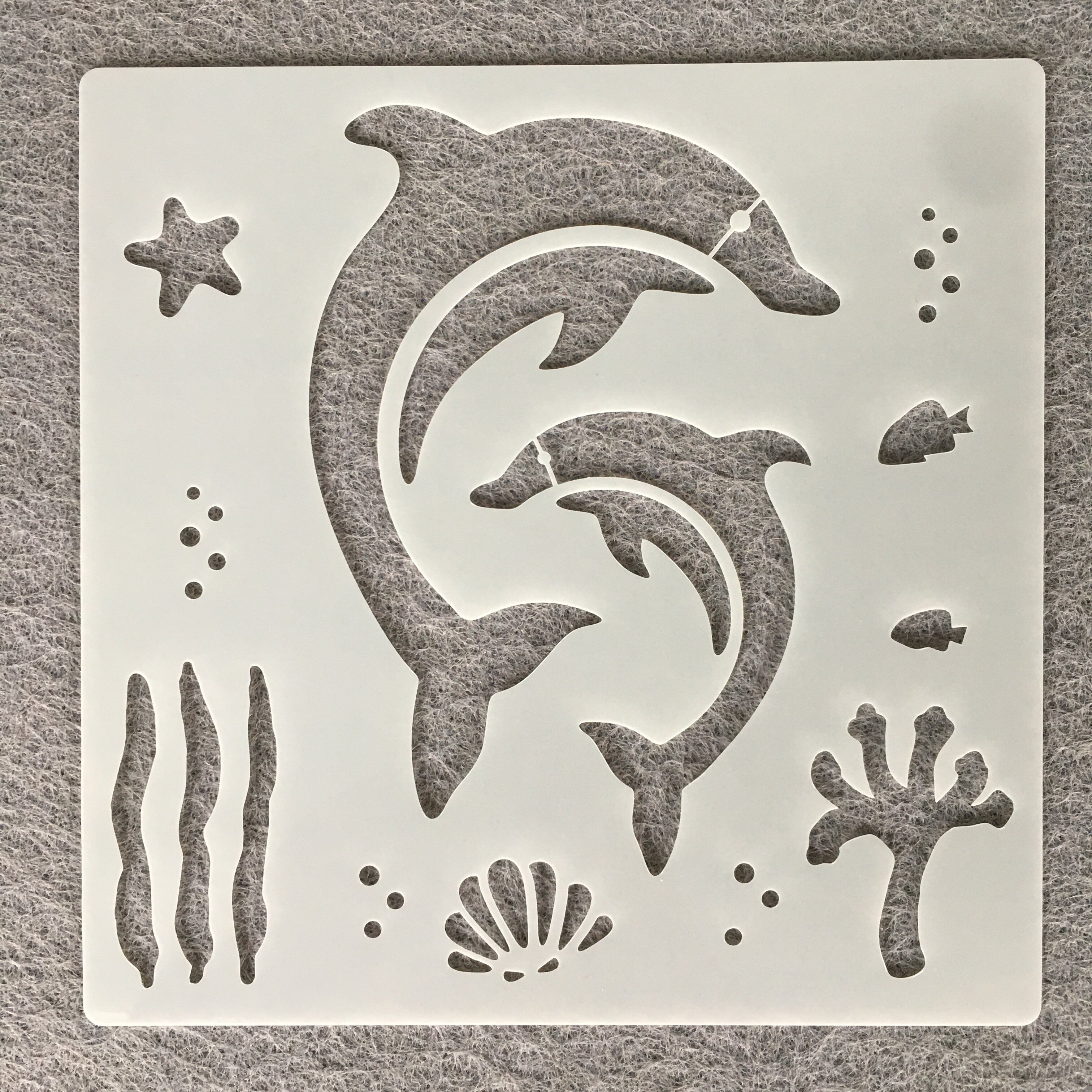 국경 간 뜨거운 판매 PET 중공 그림 템플릿 바다 테마 템플릿 DIY 템플릿 스프레이 스프레이 마스킹 보드 아트