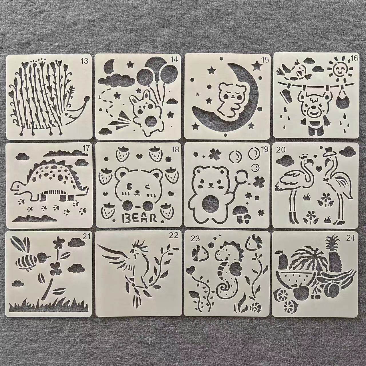 儿童绘画工具镂空模板手抄报小学生画画涂鸦diy神器半成品素材