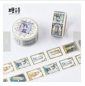 糖诗原创手绘 哥特少女 命运的神秘爱情 手账胶带装饰贴纸diy贴画