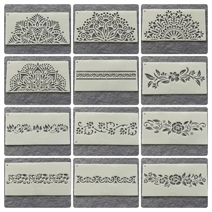 新款复古花纹图案镂空模板彩绘型糊染模板加厚可反复使用蓝染工具