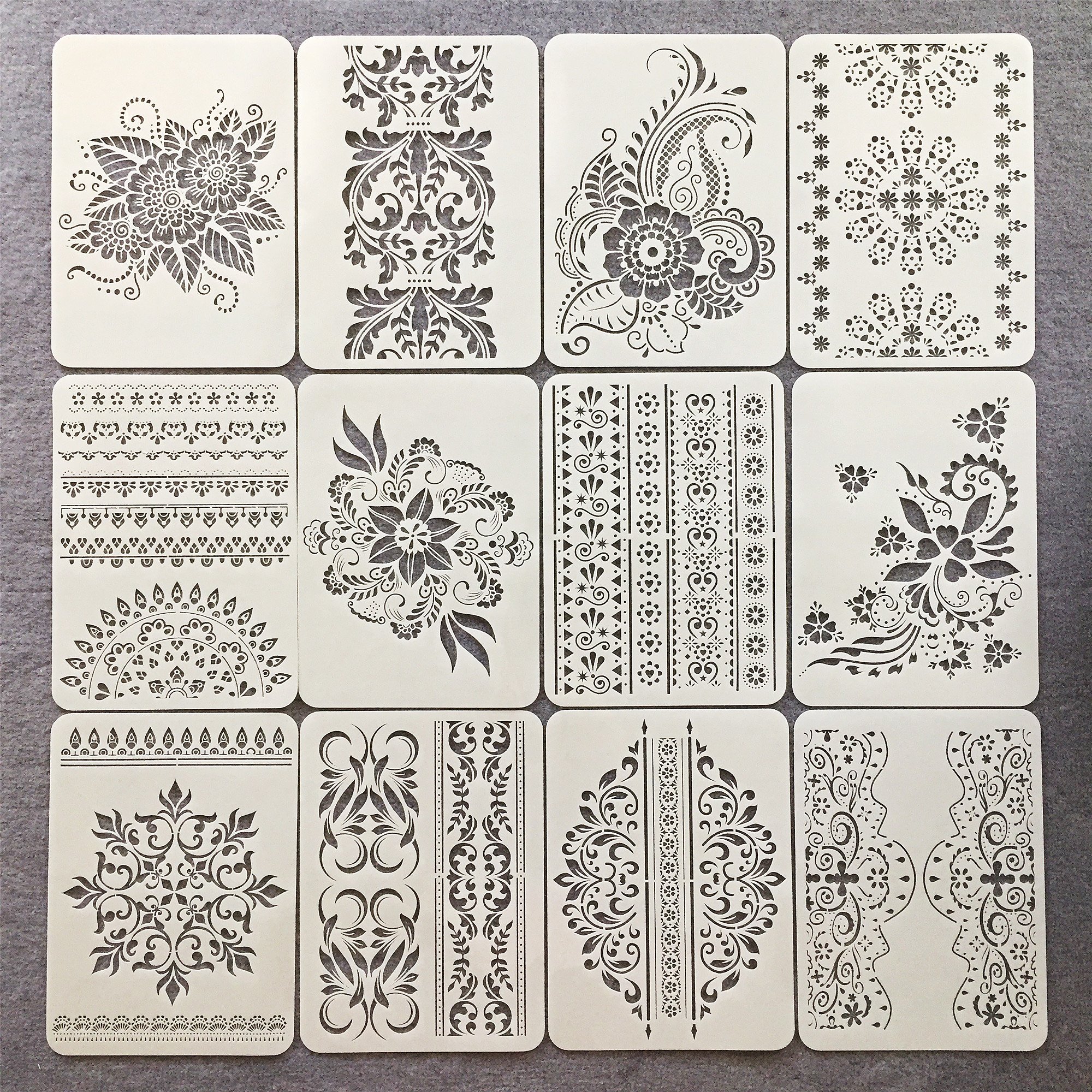 新款曼陀罗手账相册减压绘画涂鸦模板工具镂空学生画画模板尺