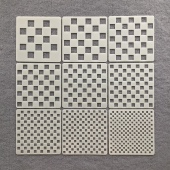 棋盘格黑白绘图几何图形模板塑料镂空学生绘画模板方格绘画模板尺