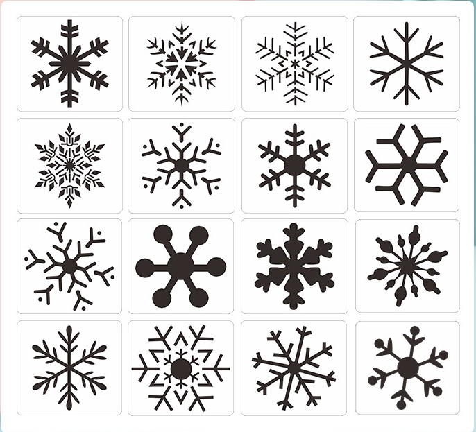 亚马逊热销圣诞节雪花镂空绘画模板喷漆装饰diy画画刻字儿童模板