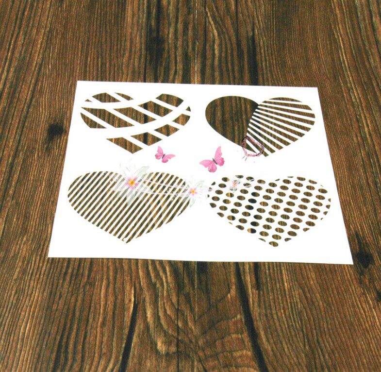 제조 업체 도매 DIY 빗방울 사랑 물방울 인쇄 금형 환경 친화적 인 베이킹 도구 케이크 분말 체 스프레이 꽃 금형