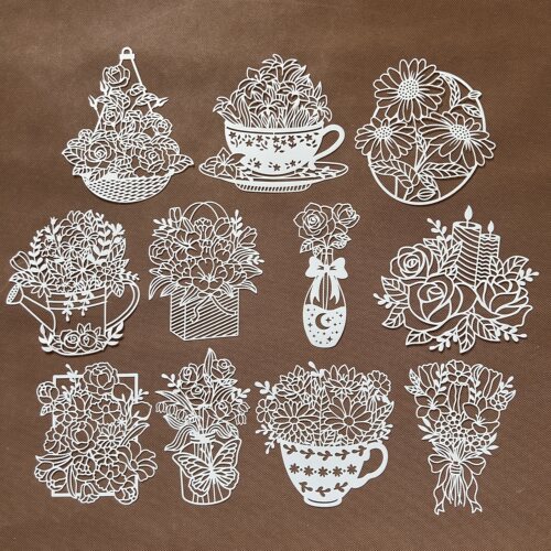 创意花瓶绘画手账辅助模板