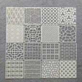 新款 亚马逊花边植物纹路绘画模板儿童涂鸦画画镂空画模板尺工具