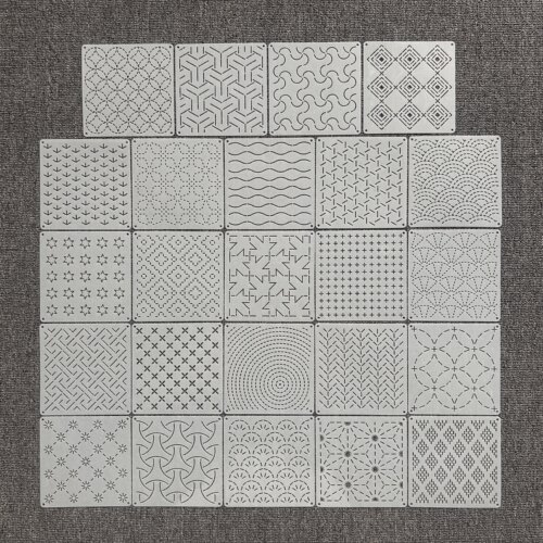 刺子绣几何点阵图案辅助模板尺