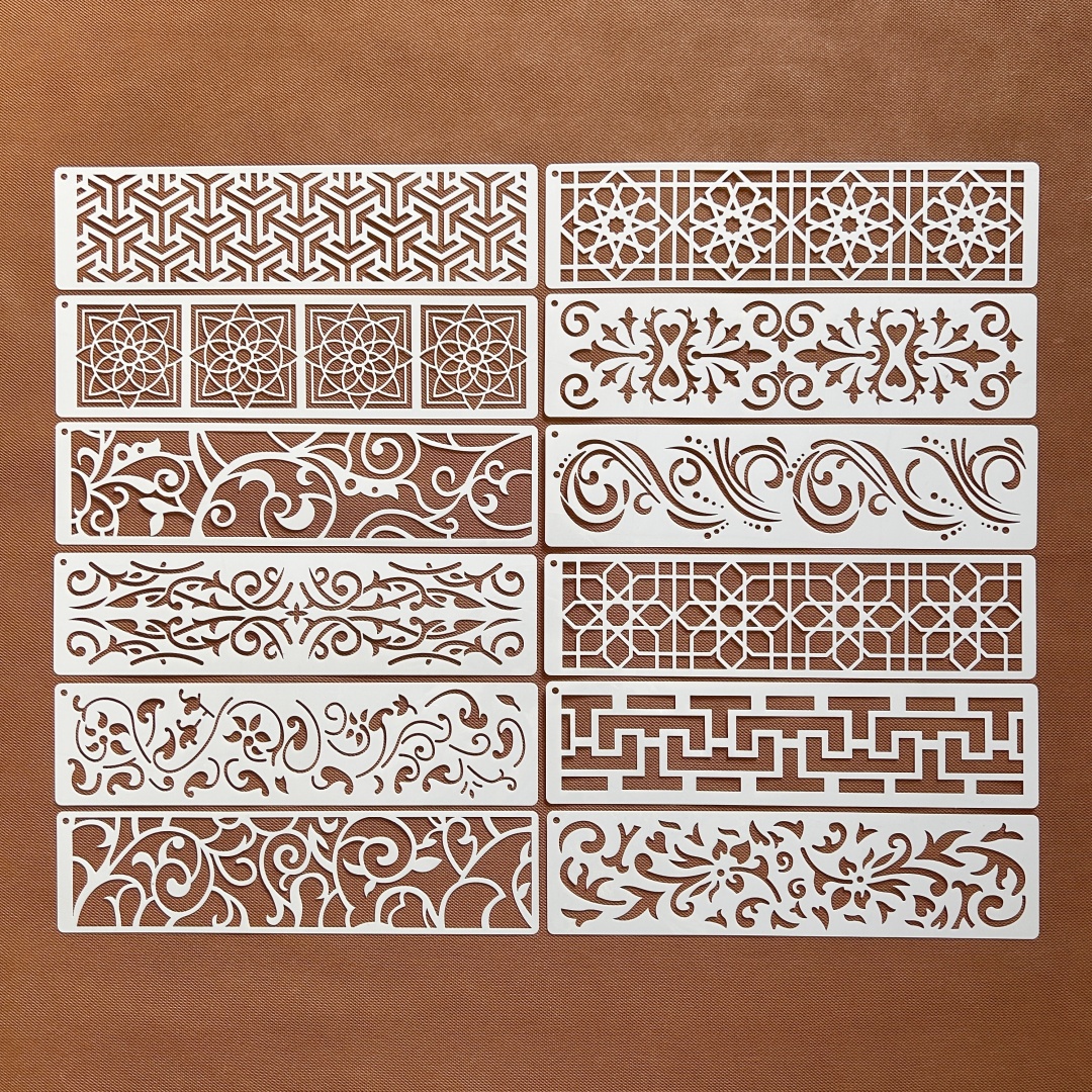 复古几何花纹塑料剪纸装饰贴花