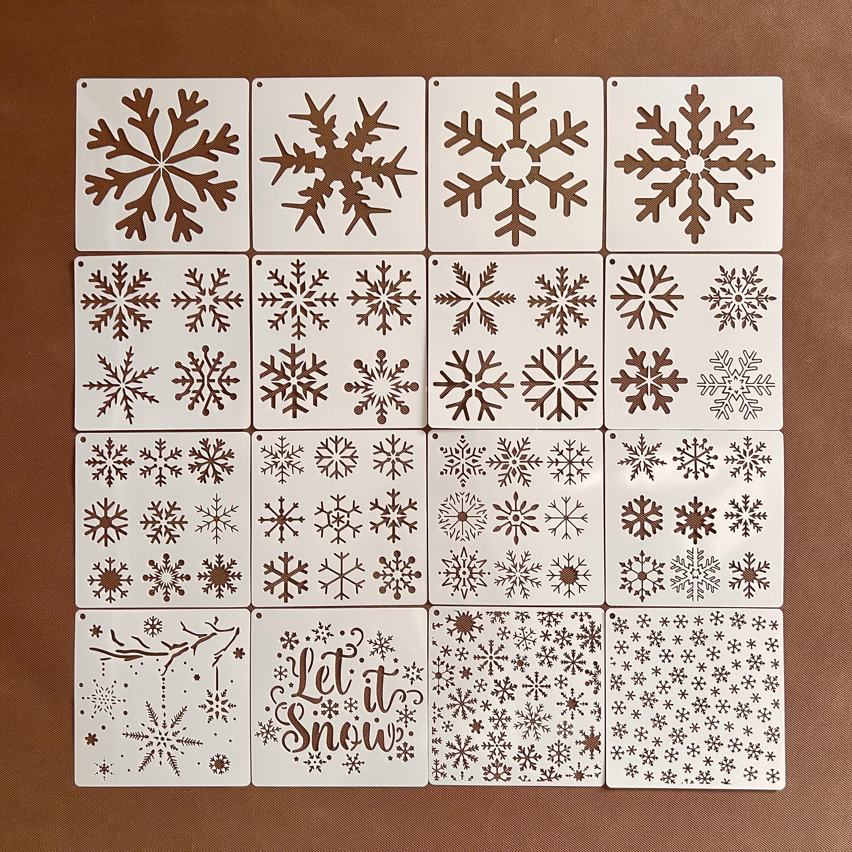 圣诞图形系列雪花绘画镂空模板