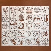 可爱卡通图形植物创意花卉手抄报绘画涂鸦花边工具塑料模板尺B012