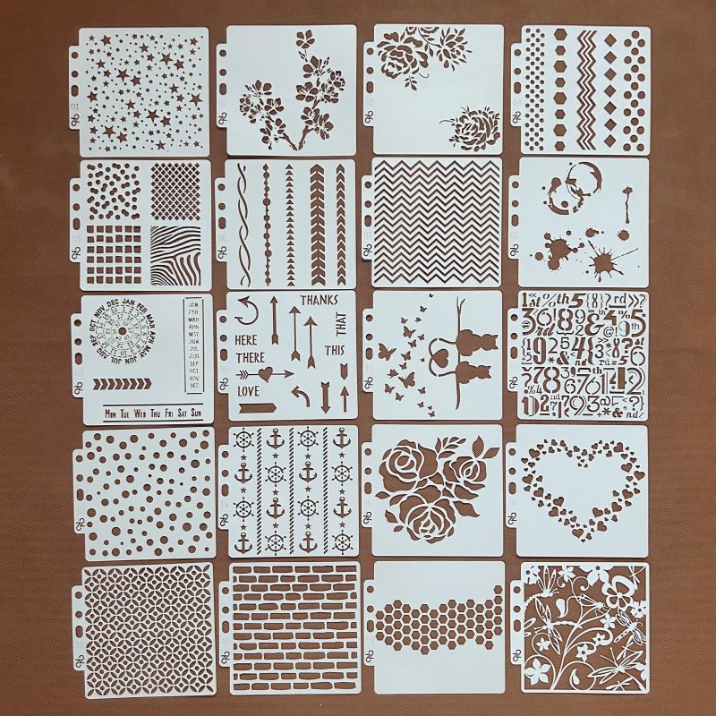 新款创意手账涂鸦绘画镂空模板尺