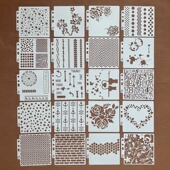 新款 饰喷绘手抄报镂空绘画模板B005 创意花边尺手账儿童涂鸦装