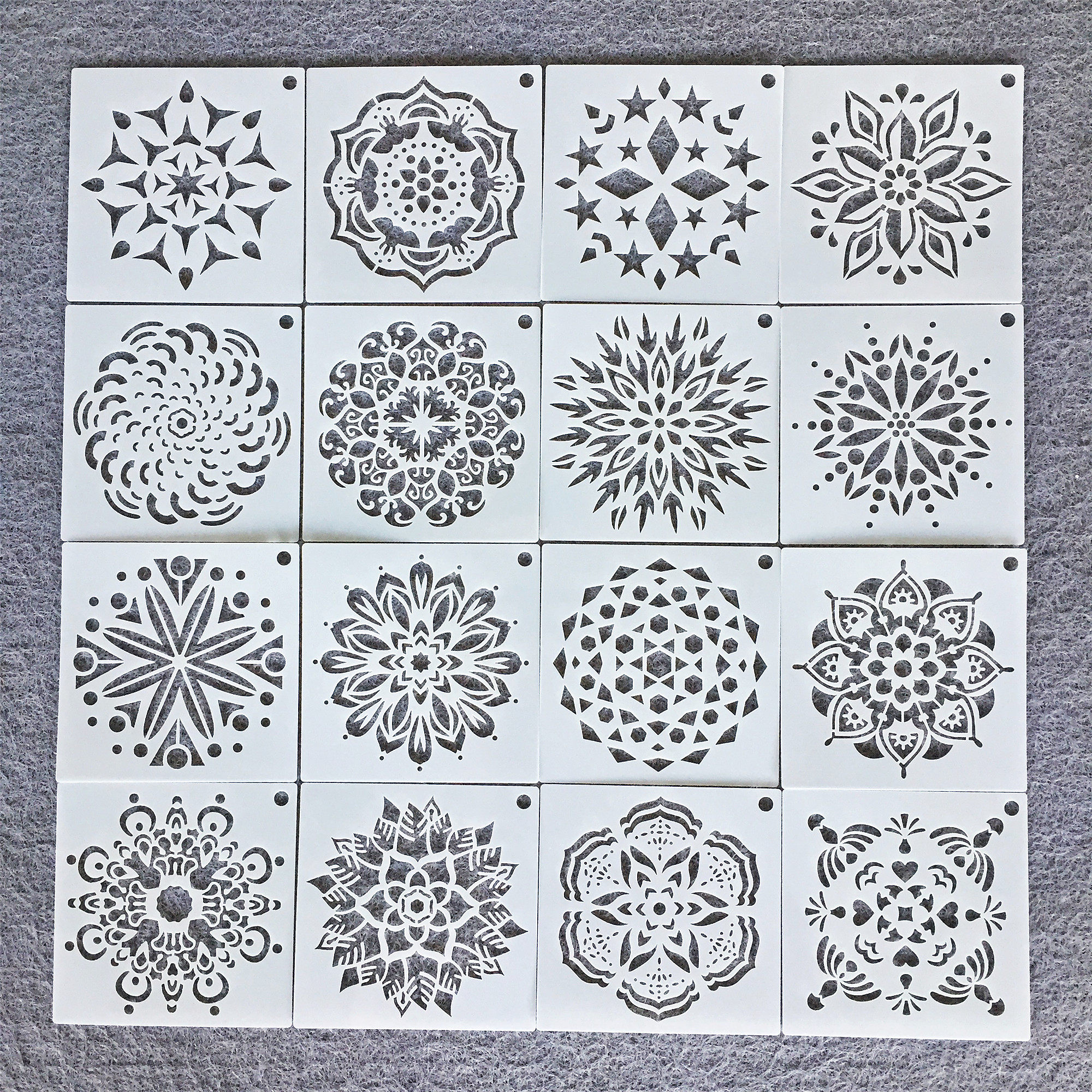 국경을 넘는 새로운 56 만다라 그림 템플릿 만다라 벽화 가구 장식 돌 스프레이 중공 템플릿