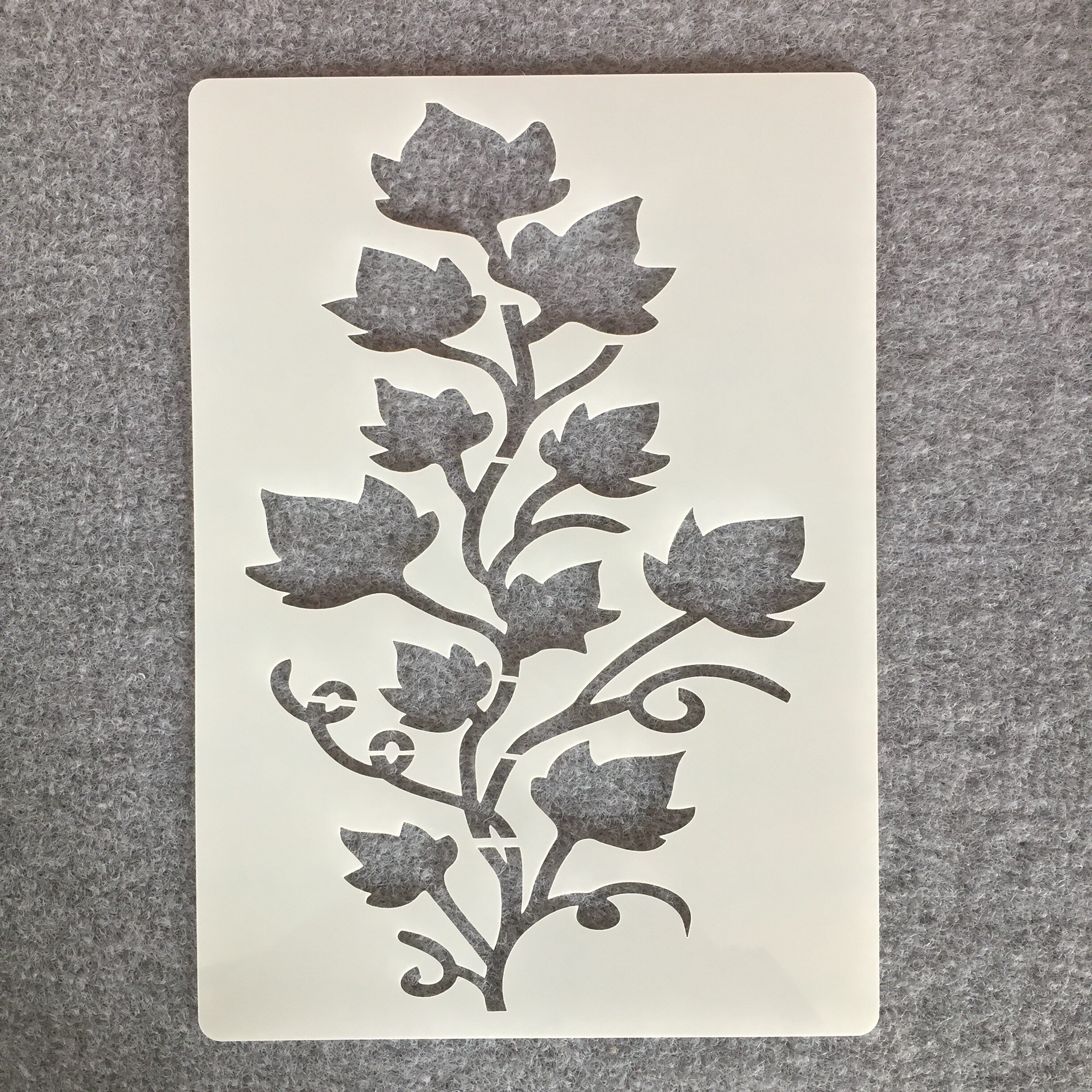 새로운 예술 꽃과 잎 테마 그림 템플릿 맞춤형 중공 벽화 어린이 그림 템플릿 눈금자