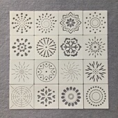 曼陀罗辅助涂鸦几何图案瓷砖喷绘不规则镂空石头彩绘喷漆模板工具