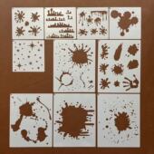 水滴水渍创意镂空图形喷漆墙绘涂鸦彩绘画辅助手账塑料绘画模板尺