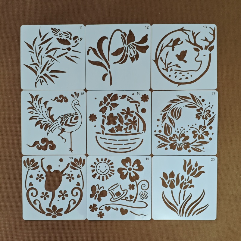 手账墙绘蛋糕模具喷花印花模具