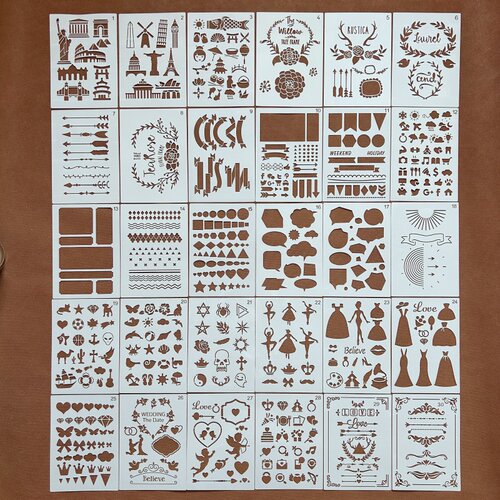 新款手账diy涂鸦绘画镂空模板