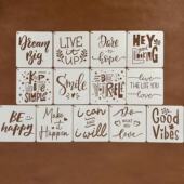 英文字母系列创意镂空手账制作涂鸦绘画喷涂刷墙创意图案雕刻模板