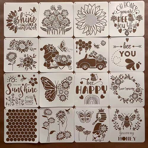 花朵图案模板尺向日葵图形