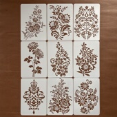 花朵花卉系列手帐涂鸦辅助模板镂空喷绘墙绘手账塑料绘图模板尺