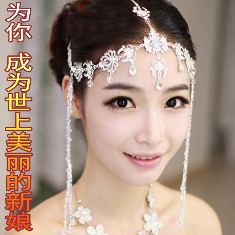 印度新娘流苏额饰婚纱礼服吊坠