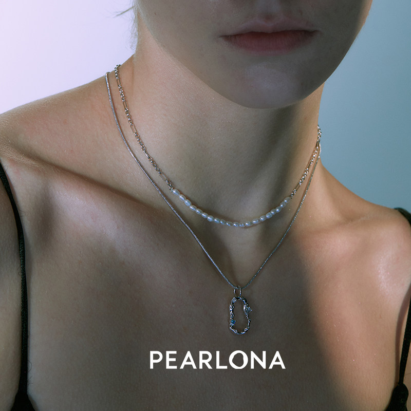 PEARLONA陈牧驰同款章鱼圈米粒巴洛克珍珠双层叠戴项链男女锁骨链
