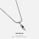WHYBLUE 星芒海蓝锆石锁骨链男小众设计感轻奢帅气清冷高级吊坠潮