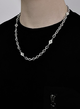 WHYBLUE欧美古巴链子男钛钢