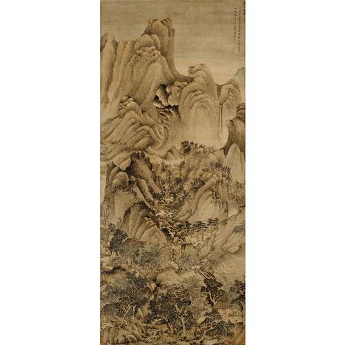 高清复刻元代王蒙夏山隐居图国画隐居题材代表作山水画微喷装饰画