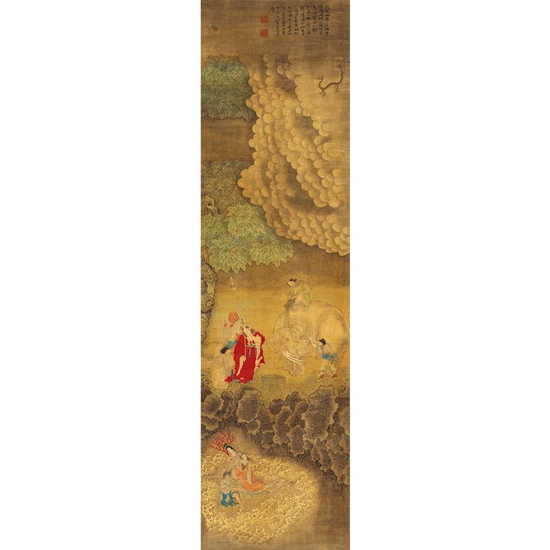 高清复刻明代崔子忠洗象图国画佛经典故线描人物画艺术微喷装饰画图片