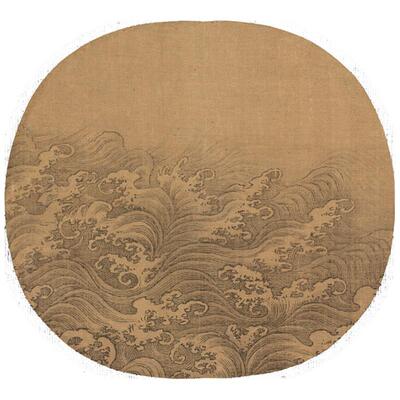 名画复制宋画小品马兴祖浪图国画工笔白描艺术微喷临摹范本装饰画