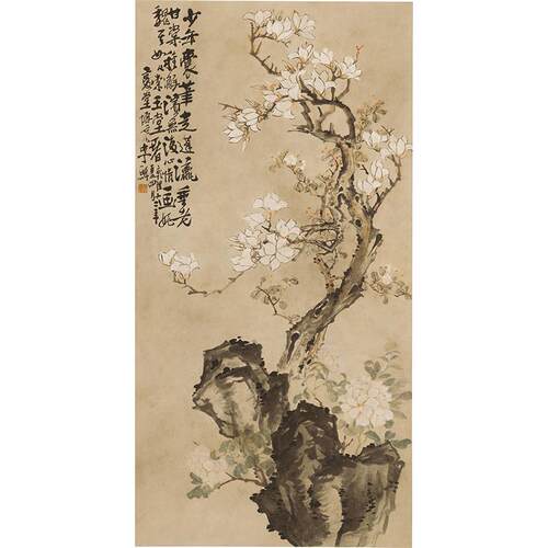 名画高清复制杨州八怪李鳝李禅玉兰图国画花鸟画微喷字画装饰画