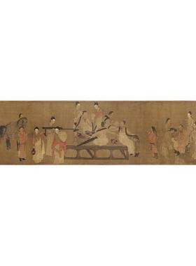 高清复刻传世名画北齐杨子华校书图国画工笔人物画艺术微喷装饰画